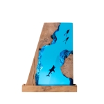 Detail view of Shark Crystal Block Epoxy Night Light handmade epoxy resin lamp