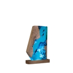 Detail view of Shark Crystal Block Epoxy Night Light handmade epoxy resin lamp