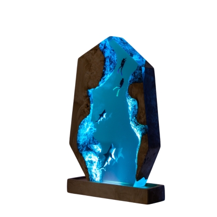 Shark Epoxy Night Light handmade epoxy resin night light