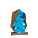 Detail view of Shark Epoxy Night Light handmade epoxy resin lamp