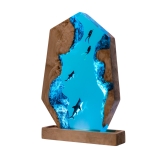Detail view of Shark Epoxy Night Light handmade epoxy resin lamp