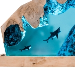 Detail view of Shark Epoxy Night Light handmade epoxy resin lamp