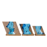 Detail view of Shark Ocean Block Epoxy Night Light handmade epoxy resin lamp