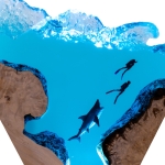Shark Wave Epoxy Night Light handmade epoxy resin night light