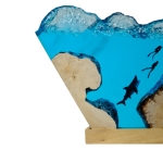Detail view of Shark Wave Epoxy Night Light handmade epoxy resin lamp