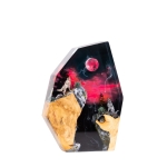 Detail view of Red and Black Wolf Epoxy Night Light handmade epoxy resin lamp