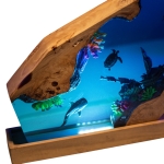 Detail view of Whale Shark and Whale Epoxy Night Light handmade epoxy resin lamp