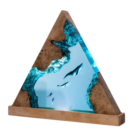 whale canyon handmade resin night light by EpoLume - product photo