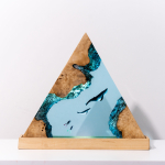 Detail view of Whale Canyon Epoxy Night Light handmade epoxy resin lamp