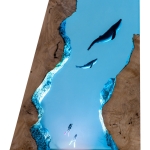 Detail view of Whale Crystal Block Epoxy Night Light handmade epoxy resin lamp