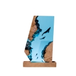 Detail view of Whale Crystal Block Epoxy Night Light handmade epoxy resin lamp