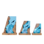Detail view of Whale Crystal Block Epoxy Night Light handmade epoxy resin lamp
