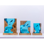 Detail view of Whale Cylinder Epoxy Night Light handmade epoxy resin lamp