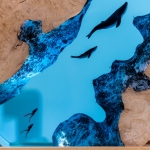 Detail view of Whale Column Epoxy Night Light handmade epoxy resin lamp