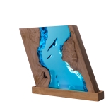 Detail view of Whale Ocean Block Epoxy Night Light handmade epoxy resin lamp