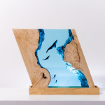 Detail view of Whale Ocean Block Epoxy Night Light handmade epoxy resin lamp