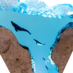 Detail view of Whale Wave Epoxy Night Light handmade epoxy resin lamp