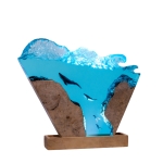 Detail view of Whale Wave Epoxy Night Light handmade epoxy resin lamp